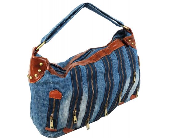 Придбати Жіноча джинсова сумка Fashion jeans bag синя, image , зображення 2, характеристики, відгуки