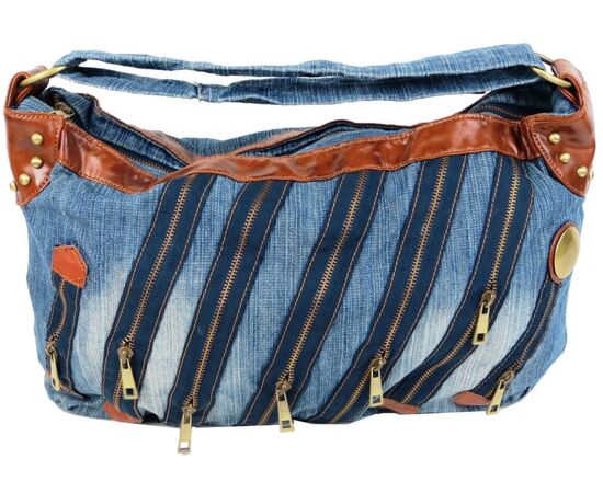 Придбати Жіноча джинсова сумка Fashion jeans bag синя, image , зображення 4, характеристики, відгуки