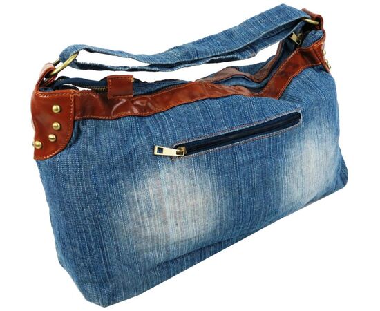 Придбати Жіноча джинсова сумка Fashion jeans bag синя, image , зображення 5, характеристики, відгуки