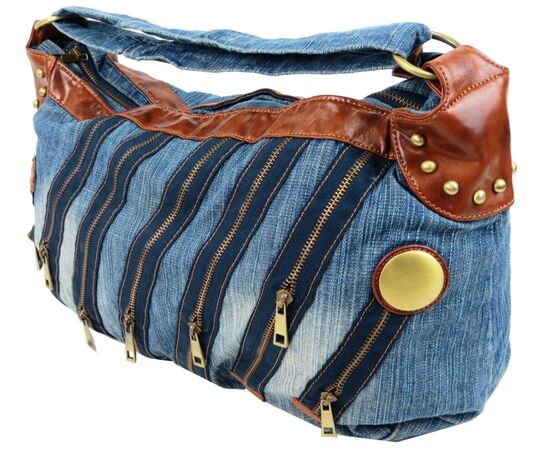 Придбати Жіноча джинсова сумка Fashion jeans bag синя, image , зображення 6, характеристики, відгуки