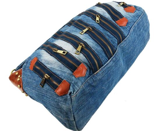 Придбати Жіноча джинсова сумка Fashion jeans bag синя, image , зображення 7, характеристики, відгуки