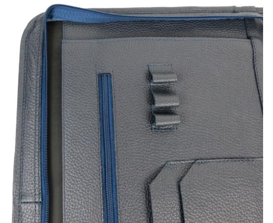 Купить Папка для документов А4 из натуральной кожи Portfolio, Украина синяя с тиснением флотар, фото , изображение 7, характеристики, отзывы