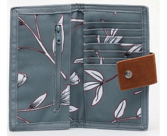 Купить Женский тканевый кошелек Roxy Work For Us Wallet серый с цветами, фото , изображение 3, характеристики, отзывы