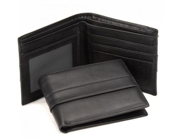 Купить Кожаное мужское портмоне Tiding Bag черный, фото , изображение 2, характеристики, отзывы