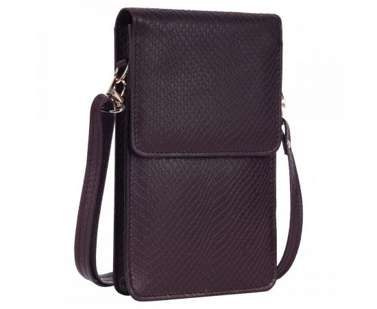 Купить Небольшая женская кожаная сумка для телефона, документов UP2 Fashion баклажан, фото , характеристики, отзывы