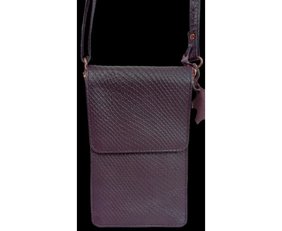 Купить Небольшая женская кожаная сумка для телефона, документов UP2 Fashion баклажан, фото , изображение 2, характеристики, отзывы