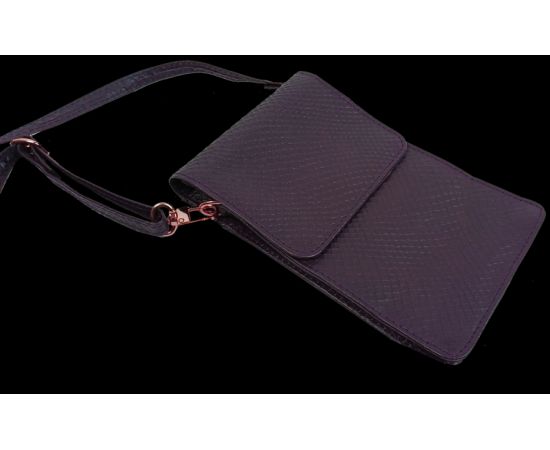 Купить Небольшая женская кожаная сумка для телефона, документов UP2 Fashion баклажан, фото , изображение 3, характеристики, отзывы