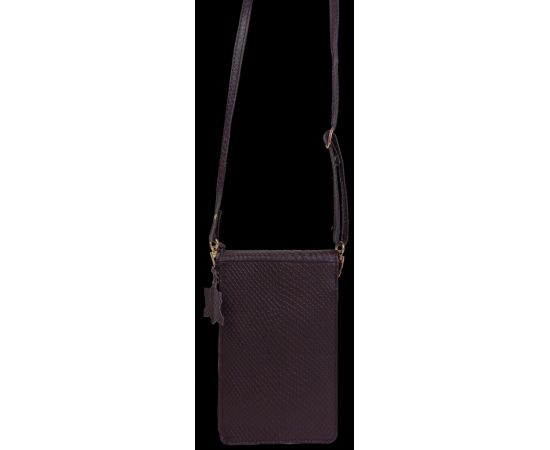 Купить Небольшая женская кожаная сумка для телефона, документов UP2 Fashion баклажан, фото , изображение 5, характеристики, отзывы