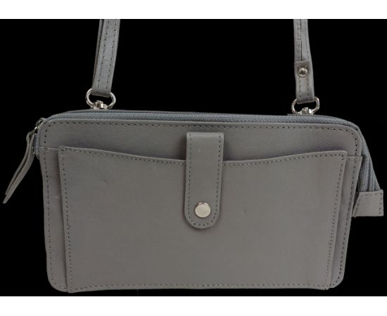 Купить Небольшая женская кожаная сумка, чехол для телефона, документов UP2 Fashion серая, фото , изображение 2, характеристики, отзывы