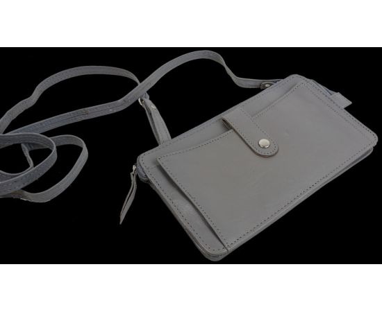 Купить Небольшая женская кожаная сумка, чехол для телефона, документов UP2 Fashion серая, фото , изображение 3, характеристики, отзывы