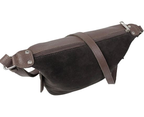 Купить Женская сумка из натуральной кожи и замши Borsacomoda темно-коричневая, фото , изображение 6, характеристики, отзывы