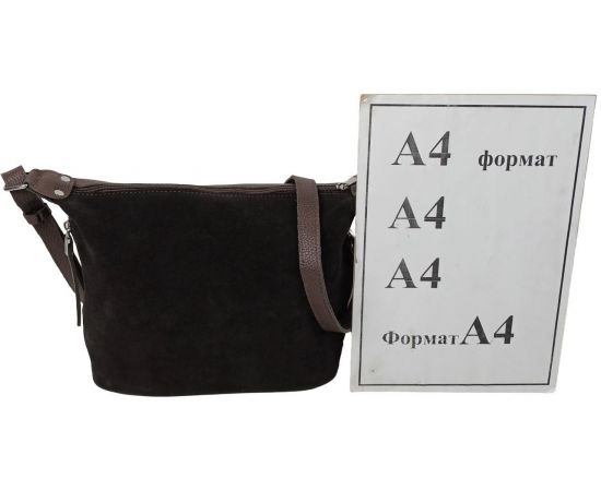 Купить Женская сумка из натуральной кожи и замши Borsacomoda темно-коричневая, фото , изображение 10, характеристики, отзывы