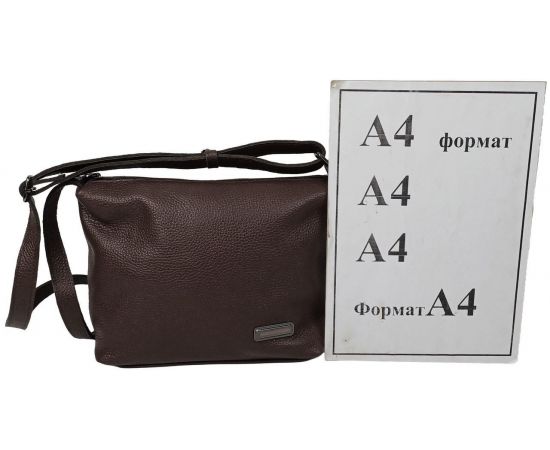 Купить Женская кожаная наплечная сумка Borsacomoda темно-коричневая, фото , изображение 3, характеристики, отзывы