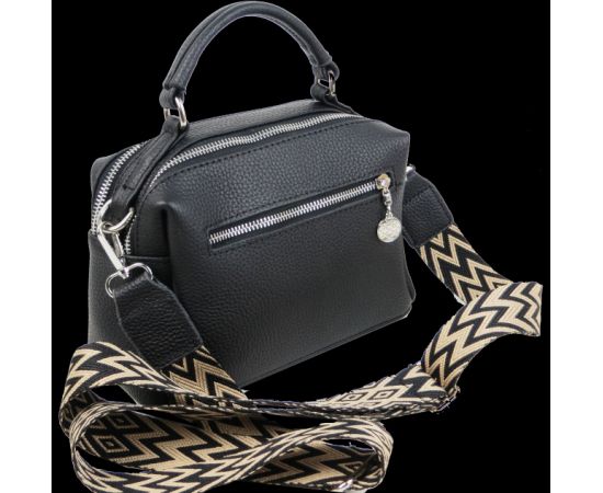 Купить Женская кожаная сумка кросс-боди Borsacomoda черная, фото , изображение 5, характеристики, отзывы