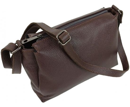 Купить Женская кожаная сумка на плечо Borsacomoda темно-коричневая, фото , изображение 4, характеристики, отзывы