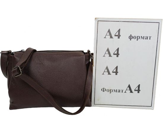 Купить Женская кожаная сумка на плечо Borsacomoda темно-коричневая, фото , изображение 10, характеристики, отзывы