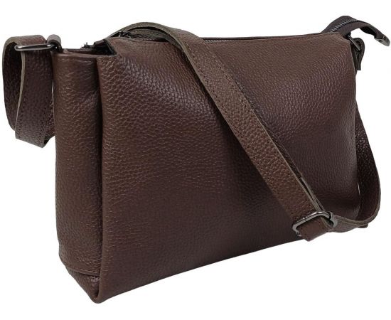 Купить Женская кожаная наплечная сумка Borsacomoda темно-коричневая, фото , характеристики, отзывы