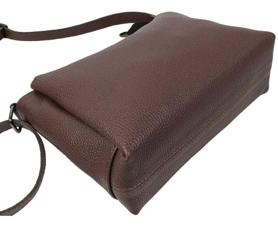Купить Женская кожаная наплечная сумка Borsacomoda темно-коричневая, фото , изображение 6, характеристики, отзывы