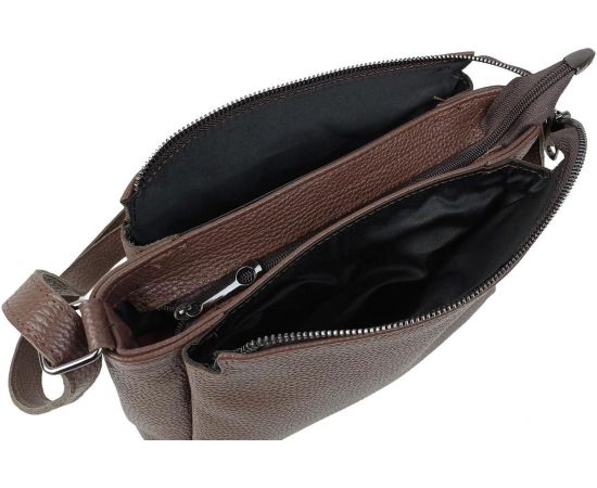 Купить Женская кожаная наплечная сумка Borsacomoda темно-коричневая, фото , изображение 7, характеристики, отзывы