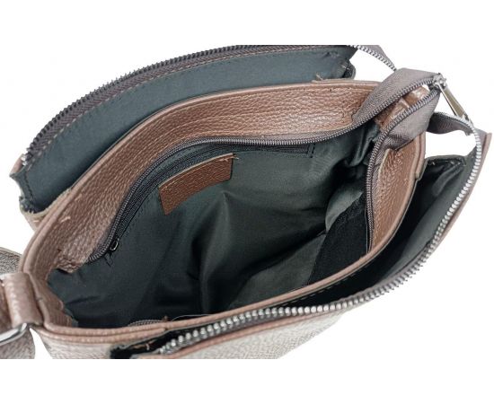 Купить Женская кожаная наплечная сумка Borsacomoda темно-коричневая, фото , изображение 8, характеристики, отзывы