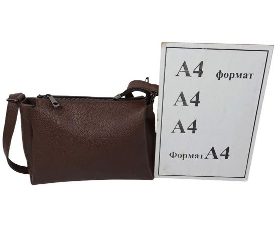 Купить Женская кожаная наплечная сумка Borsacomoda темно-коричневая, фото , изображение 10, характеристики, отзывы