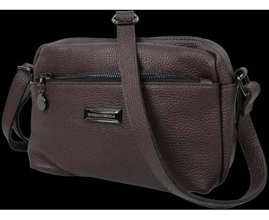 Купить Женская кожаная сумка на плечо Borsacomoda темно-коричневая, фото , изображение 2, характеристики, отзывы
