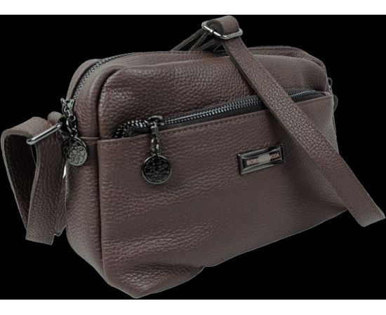 Купить Женская кожаная сумка на плечо Borsacomoda темно-коричневая, фото , изображение 3, характеристики, отзывы