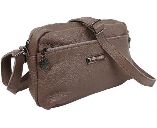 Купить Женская кожаная сумка на плечо Borsacomoda коричневая, фото , изображение 3, характеристики, отзывы