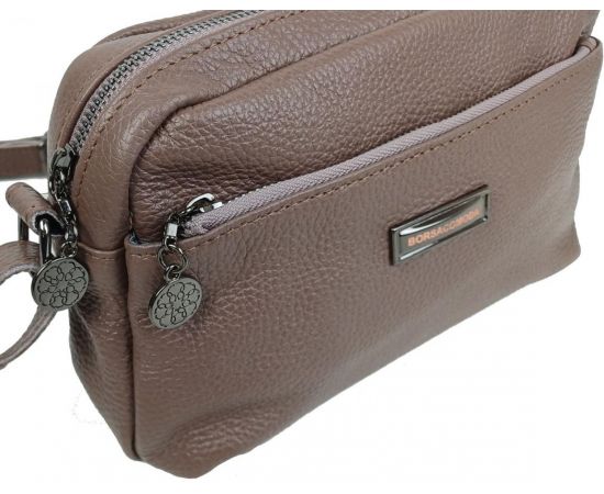 Купить Женская кожаная сумка на плечо Borsacomoda коричневая, фото , изображение 7, характеристики, отзывы