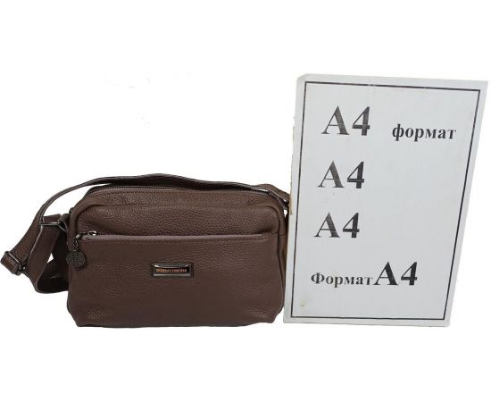 Купить Женская кожаная сумка на плечо Borsacomoda коричневая, фото , изображение 10, характеристики, отзывы