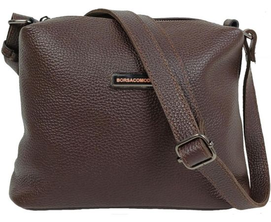 Купить Женская наплечная кожаная сумка Borsacomoda темно-коричневая, фото , характеристики, отзывы