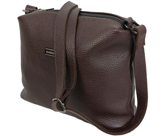 Купить Женская наплечная кожаная сумка Borsacomoda темно-коричневая, фото , изображение 3, характеристики, отзывы