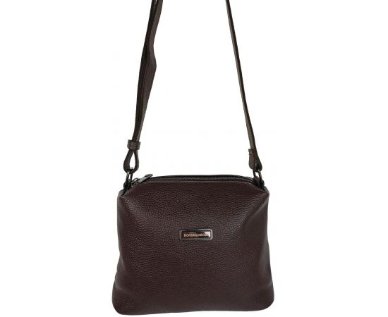 Купить Женская наплечная кожаная сумка Borsacomoda темно-коричневая, фото , изображение 4, характеристики, отзывы