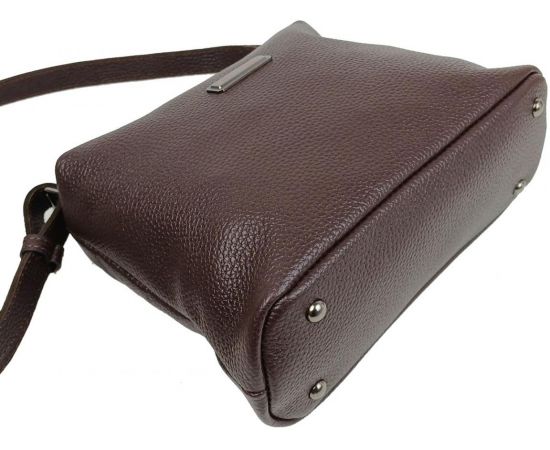 Купить Женская наплечная кожаная сумка Borsacomoda темно-коричневая, фото , изображение 6, характеристики, отзывы