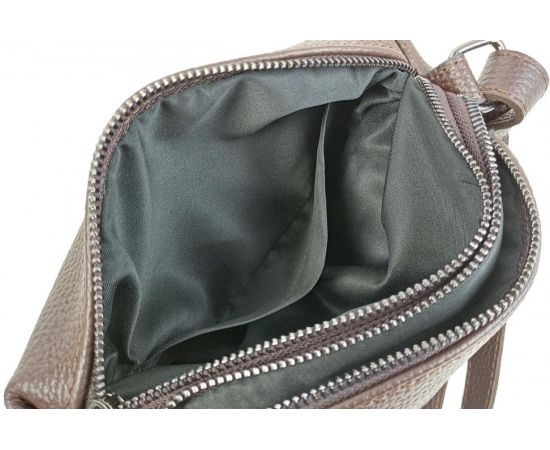 Купить Женская наплечная кожаная сумка Borsacomoda темно-коричневая, фото , изображение 8, характеристики, отзывы