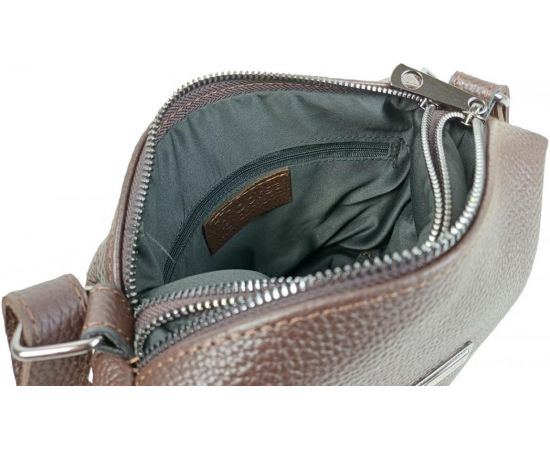 Купить Женская наплечная кожаная сумка Borsacomoda темно-коричневая, фото , изображение 9, характеристики, отзывы