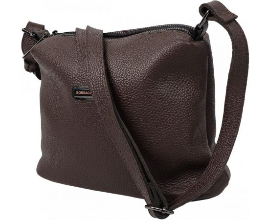 Купить Женская кожаная сумка на плечо Borsacomoda темно-коричневая, фото , изображение 3, характеристики, отзывы