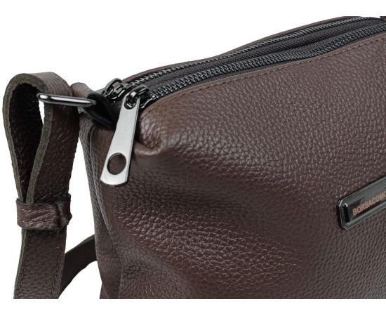 Купить Женская кожаная сумка на плечо Borsacomoda темно-коричневая, фото , изображение 9, характеристики, отзывы