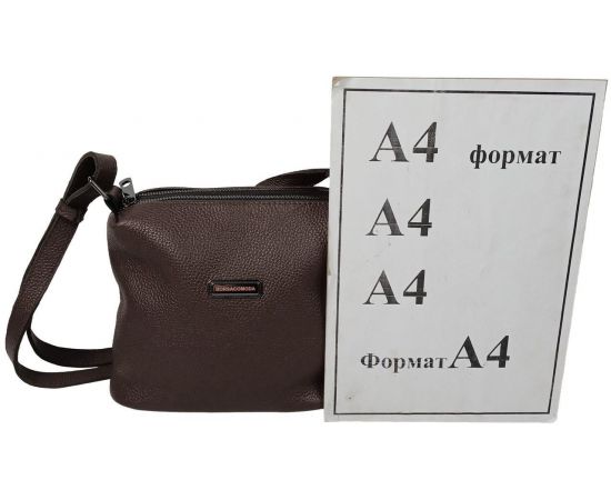 Купить Женская кожаная сумка на плечо Borsacomoda темно-коричневая, фото , изображение 10, характеристики, отзывы