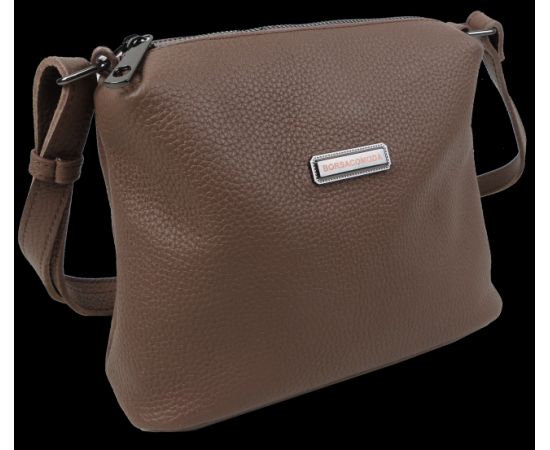 Купить Женская наплечная кожаная сумка Borsacomoda бежевая, фото , характеристики, отзывы