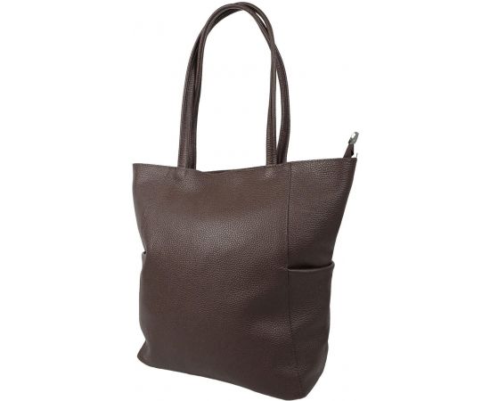 Купить Женская кожаная сумка на двух ручках Borsacomoda, Украина темно-коричневая, фото , изображение 2, характеристики, отзывы