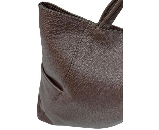 Купить Женская кожаная сумка на двух ручках Borsacomoda, Украина темно-коричневая, фото , изображение 7, характеристики, отзывы
