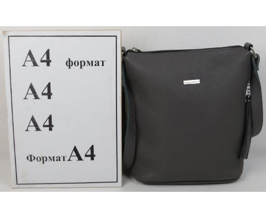 Купить Женская наплечная кожаная сумка Borsacomoda серая 878.021, фото , изображение 7, характеристики, отзывы