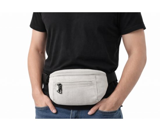Купить Поясная сумка, бананка, набедренная сумка Антивор Live in style светло-серая, фото , изображение 2, характеристики, отзывы