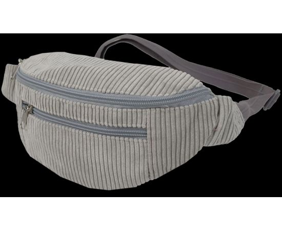 Купить Вельветовая женская поясная сумка, бананка, набедренная сумка LS серая, фото , изображение 3, характеристики, отзывы