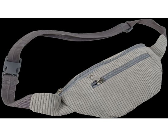 Купить Вельветовая женская поясная сумка, бананка, набедренная сумка LS серая, фото , изображение 4, характеристики, отзывы