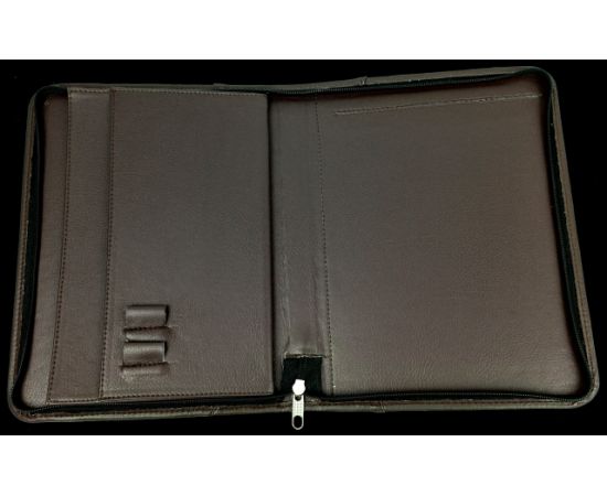 Купить Мужская деловая папка для документов из эко кожи Exclusive темно-коричневая, фото , изображение 3, характеристики, отзывы