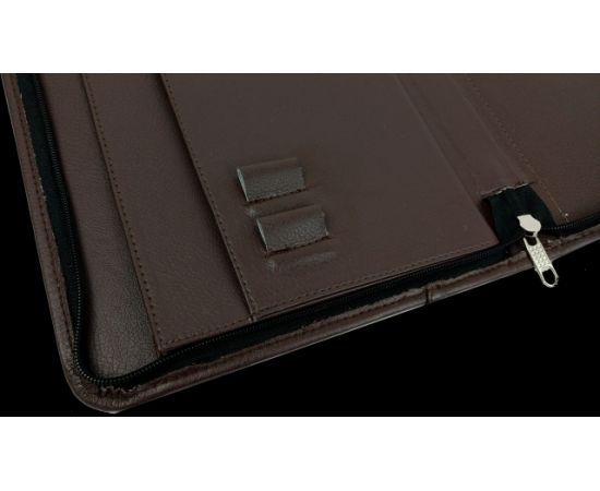 Купить Мужская деловая папка для документов из эко кожи Exclusive темно-коричневая, фото , изображение 5, характеристики, отзывы