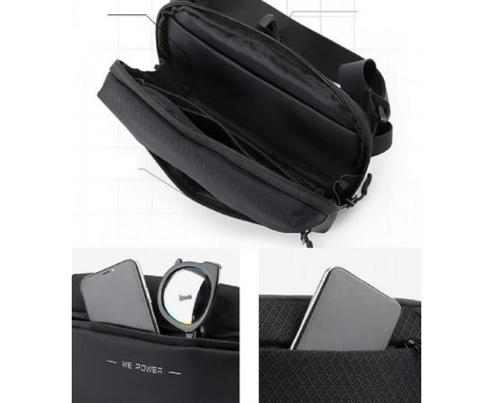 Придбати Сумка поясная из ткани, бананка Confident черная, image , зображення 3, характеристики, відгуки