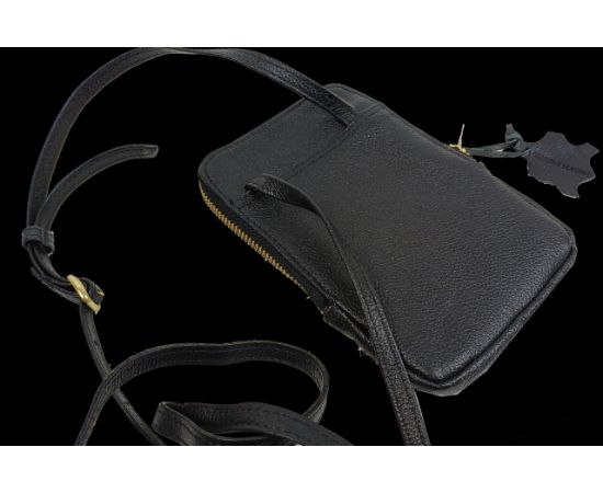 Купить Небольшая кожаная сумка для телефона, документов Live in Style черная, фото , изображение 5, характеристики, отзывы